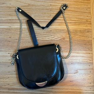Zara black bag with gold hardware